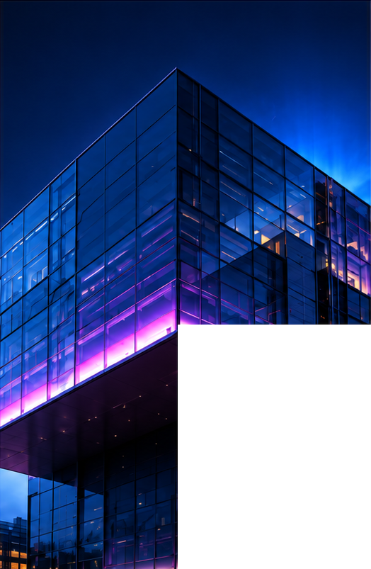 Approved blue glass architecture used as a visual direction study.